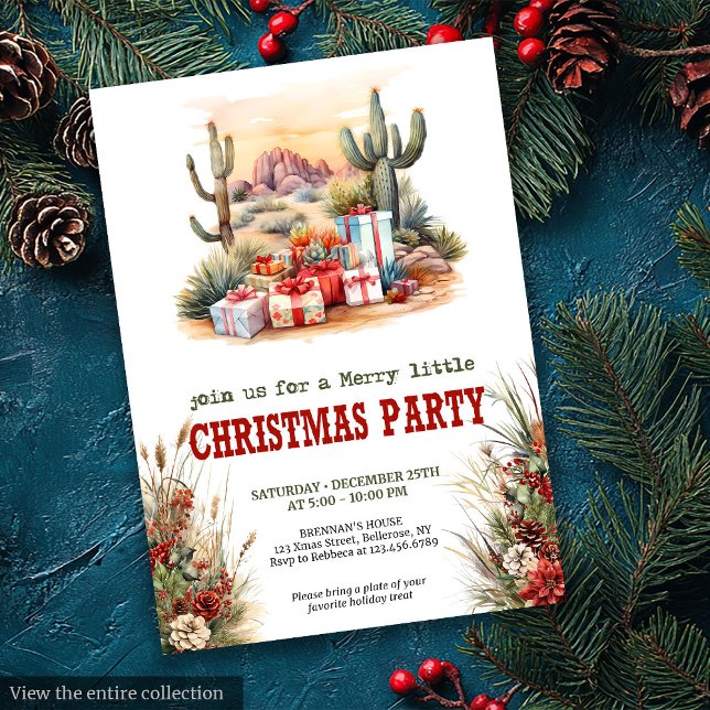 Country Cowboy Christmas Party Invitation (Country Cowboy Christmas Party Invitation)