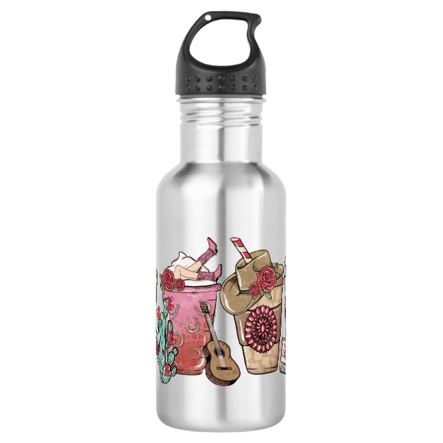 Country Cowboy Coffee Cups | Western-Themed 532 Ml Water Bottle (Front)