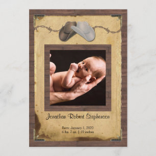 Country Cowboy Hats Photo Baby Announcement