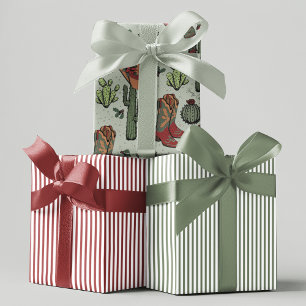 Country Cowboy Howdy Christmas Wrapping Paper Sheet