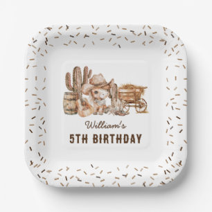 Country Cowboy Kids Birthday Party Paper Plate
