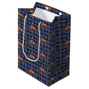 Country Cowboy Plaid Pattern Medium Gift Bag