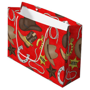 Country Cowboy Western large gift bag