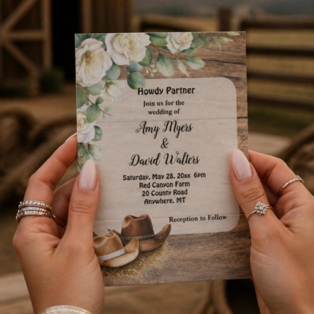 Country Cowboy Western Wedding Invitation (Creator Uploaded)