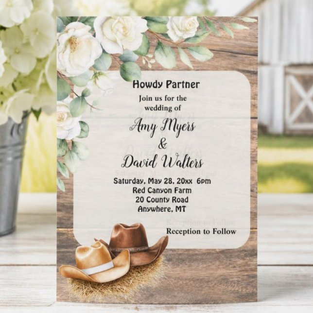 Country Cowboy Western Wedding Invitation (Creator Uploaded)