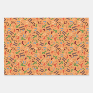 Country Cowboy Wrapping Paper Flat Sheet Set of 3