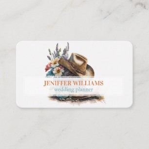 Country Cowgirl Boots Flower Hat Texas Business Card
