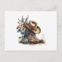 Country Cowgirl Boots Flower Hat Texas
