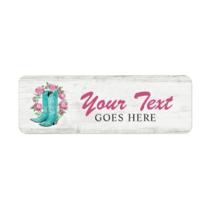 Country Cowgirl Boots & Shabby Roses Rustic Wood