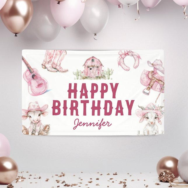 Country Cowgirl Happy Birthday Banner (Creator Uploaded)