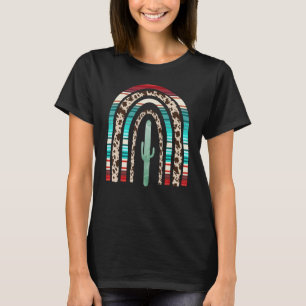 Country Cowgirl Texas Women Rainbow Cactus T-Shirt