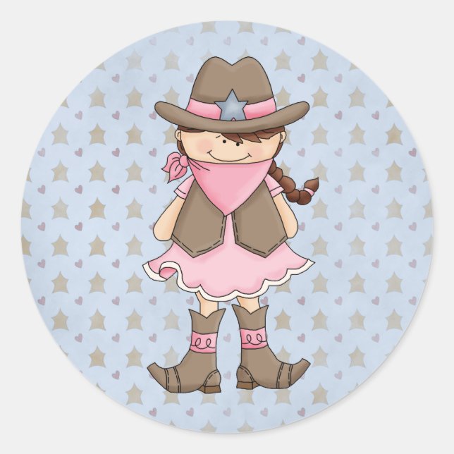 Country Cowpoke Fun Cowgirl Stickers (Front)