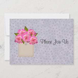 Country Crock Of Peonies Wedding Invitation