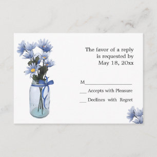 Country Daisies Mason Jar - RSVP Cards