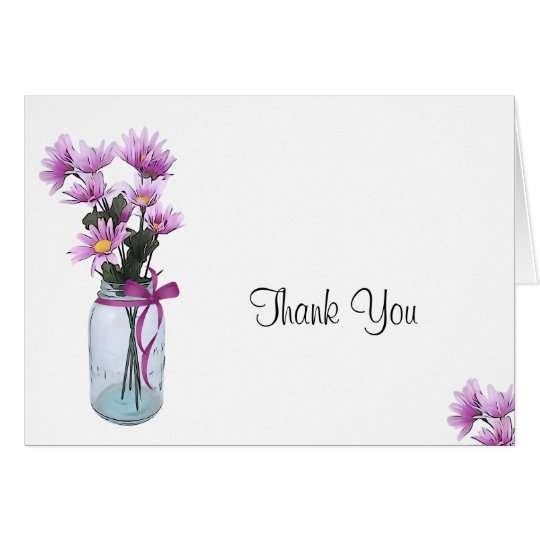 Country Daisies Mason Jar - Thank You Card