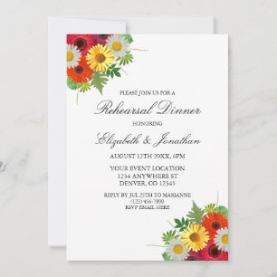 Country Daisies Rehearsal Dinner Invitation