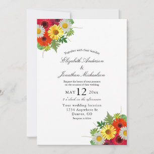 Country Daisies Wedding Invitation