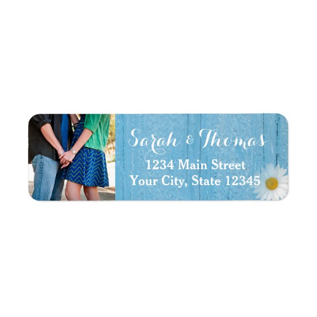 Country Daisy Photo Return Address Labels (Front)