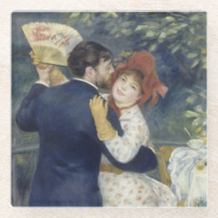 Country Dance - Renoir Impressionist Painting Glass Coaster