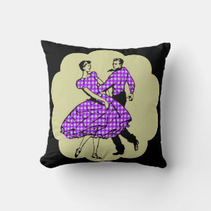 Country Dance Square Dancers In Purple Cushion