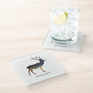 Country Deer Glass Coaster