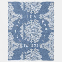 Country Denim and Lace Family Name Est Your Info