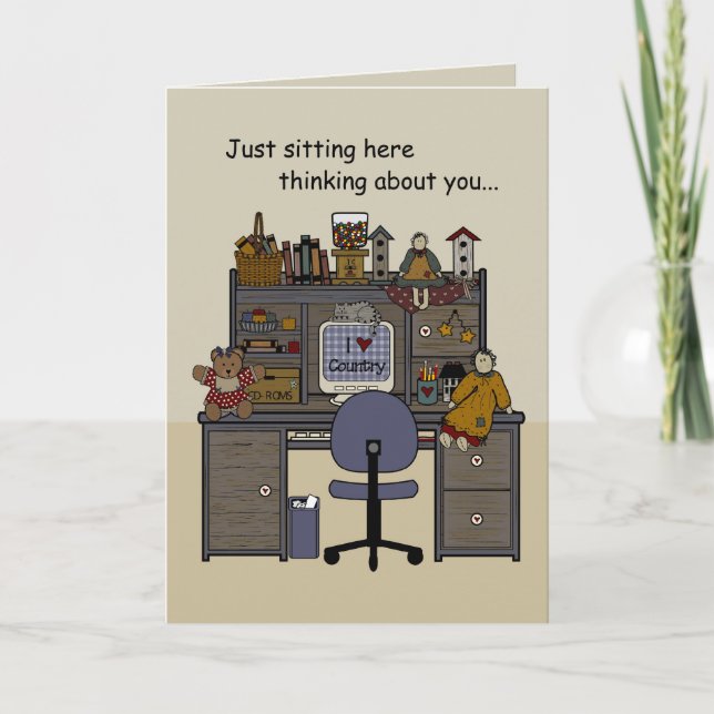 Country Desk Thinking of you Card (Front)
