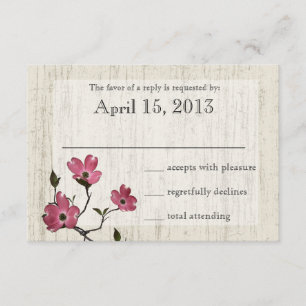 Country Dogwood Wedding RSVP Card