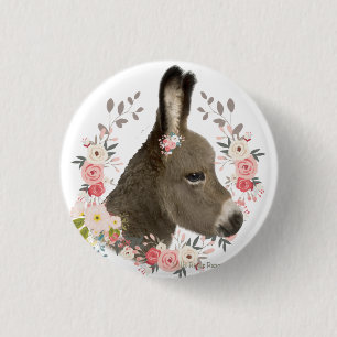 Country Donkey 3 Cm Round Badge