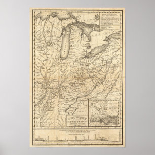 Country drained by the Mississippi Eastern Section Poster