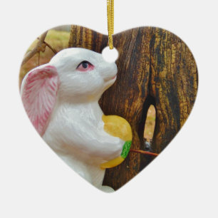 Country Easter Bunny Ceramic Tree Decoration
