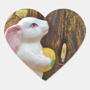 Country Easter Bunny Heart Sticker