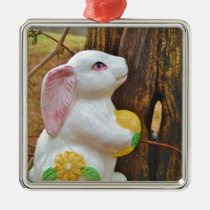 Country Easter Bunny Metal Tree Decoration