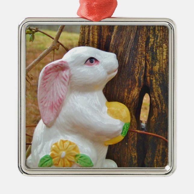 Country Easter Bunny Metal Tree Decoration (Front)