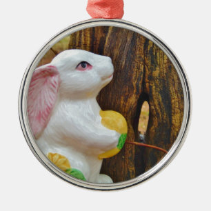 Country Easter Bunny Metal Tree Decoration