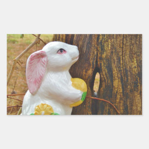 Country Easter Bunny Rectangular Sticker