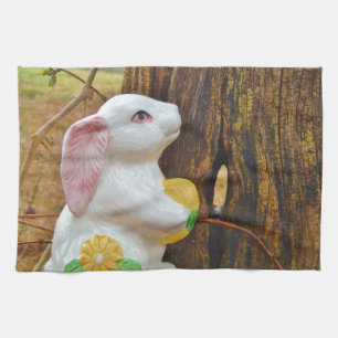 Country Easter Bunny Tea Towel