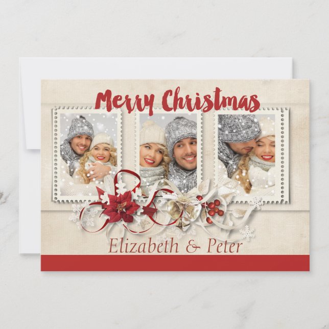 Country Elegant Photo Christmas Card (Front)