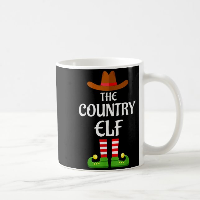 Country Elf Family Matching Group Christmas Cowboy Coffee Mug (Right)