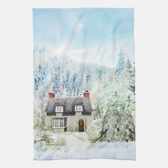 Country English Cottage Tea Towel (Vertical)