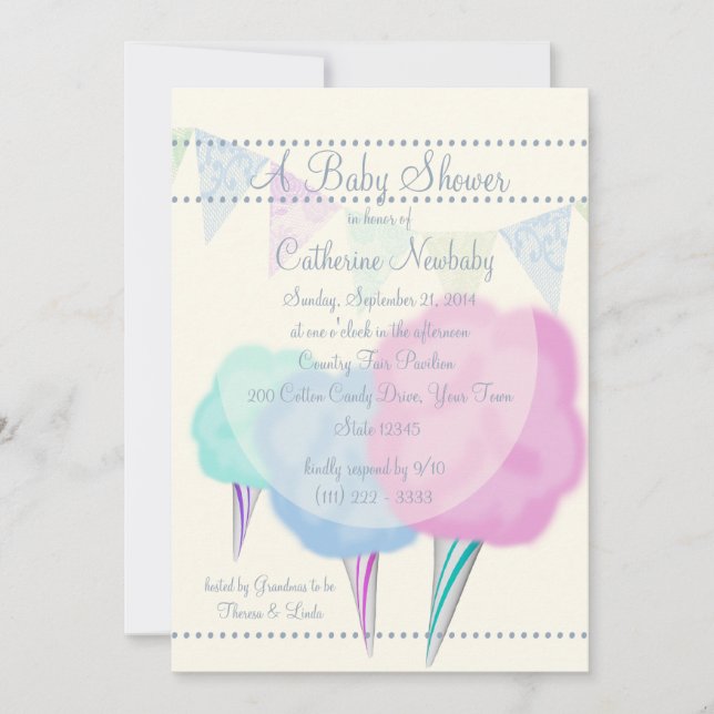 Country Fair Cotton Candy Baby Shower Invitation (Front)