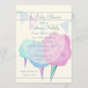 Country Fair Cotton Candy Baby Shower Invitation