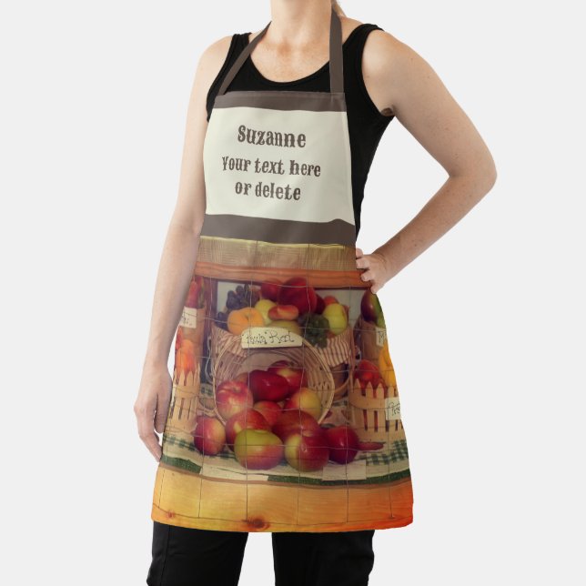 Country Fair Fruit Display Personalised Apron (Insitu)