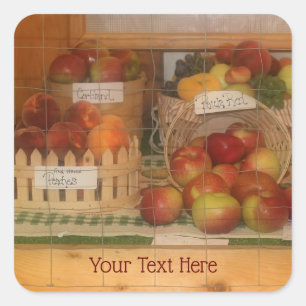 Country Fair Fruit Harvest Personalised     Square Sticker
