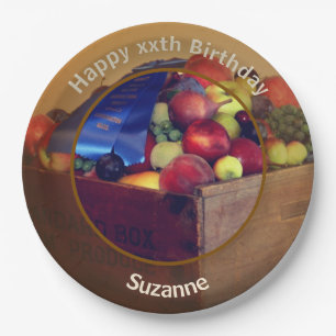 Country Fair Fruit Personalised Birthday Party Paper Plate
