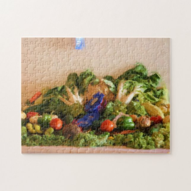 Country Fair Vegetable Prize Pastel Painting  Jigsaw Puzzle (Horizontal)