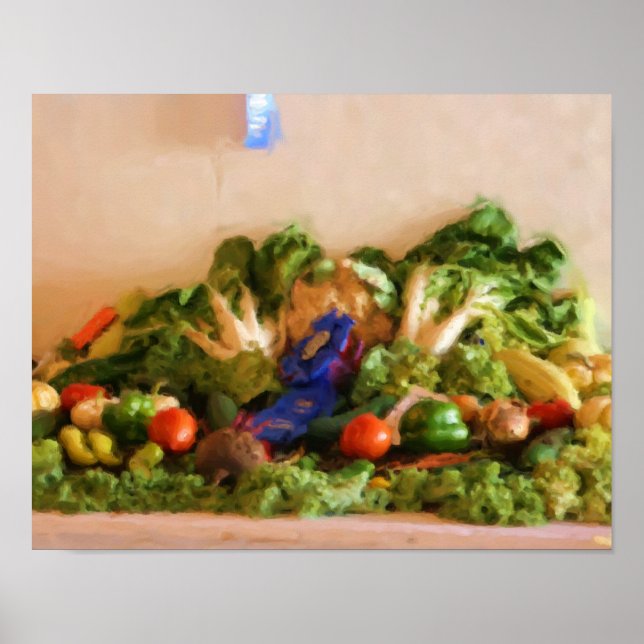Country Fair Vegetable Prize Pastel Painting Poster (Front)
