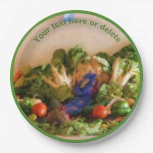 Country Fair Vegetables Art Personalized Party Paper Plate