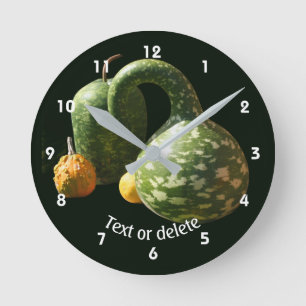 Country Fancy Gourds Personalised Round Clock