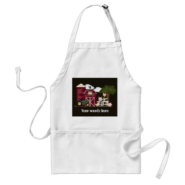 Country Farm add words cooking kitchen apron (Front)